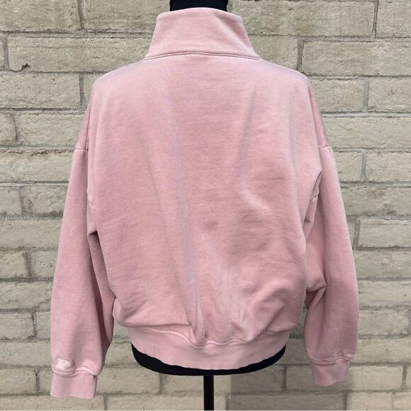 PINK Victoria's Secret Ivy Fleece Polo Sweatshirt, Wanna Be Pink, Small - Picture 7 of 11